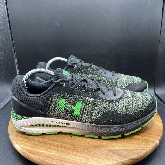 Under Armour HOVR Intake 6 Mens Size 10 Black Green Comfort Deluxe System Shoes - Picture 3 of 8